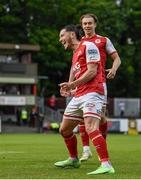21 June 2021; Ronan Coughlan of St Patrick's Athletic celebrates after scoring his side's first goal during the SSE Airtricity League Premier Division match between St Patrick's Athletic and Finn Harps at Richmond Park in Dublin. Photo by Harry Murphy/Sportsfile
