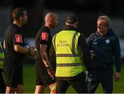 21 June 2021; Finn Harps manager Ollie Horgan remonstrates with referee Robert Harvey during the SSE Airtricity League Premier Division match between St Patrick's Athletic and Finn Harps at Richmond Park in Dublin. Photo by Harry Murphy/Sportsfile