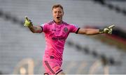 21 June 2021; Bohemians goalkeeper James Talbot celebrates his side's first goal, scored by Georgie Kelly, during the SSE Airtricity League Premier Division match between Bohemians and Shamrock Rovers at Dalymount Park in Dublin. Photo by Seb Daly/Sportsfile