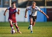 21 June 2021; Darragh Markey of Drogheda United in action against Greg Sloggett of Dundalk during the SSE Airtricity League Premier Division match between Drogheda United and Dundalk at Head in the Game Park in Drogheda, Louth. Photo by Piaras Ó Mídheach/Sportsfile