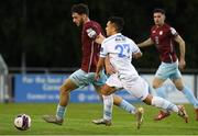 11 June 2021; Conor Drinan of Cobh Ramblers in action against Sean Brennan of UCD during the SSE Airtricity League First Division match between UCD and Cobh Ramblers at UCD Bowl in Dublin. Photo by Matt Browne/Sportsfile