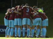 11 June 2021; Cobh Ramblers players huddle before the SSE Airtricity League First Division match between UCD and Cobh Ramblers at UCD Bowl in Dublin. Photo by Matt Browne/Sportsfile
