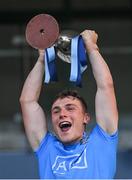 23 June 2021; Dublin captain Andrew Dunphy lifts the cup after the 2020 Bord Gáis Energy Leinster Under 20 Hurling Championship Final match between Dublin and Galway at Bord na Móna O'Connor Park in Tullamore, Offaly. Photo by Piaras Ó Mídheach/Sportsfile