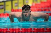 24 June 2021; Brendan Hyland of National Centre Dublin after competing in the 200m Butterfly during day one of the 2021 Swim Ireland Performance Meet at the Sport Ireland National Aquatic Centre at the Sport Ireland Campus in Dublin. Photo by David Kiberd/Sportsfile