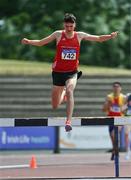 20 June 2021; Mark Hanrahan of Ennis Track AC, Clare, competing in the Junior Men's 3km Steeplechase during day two of the Irish Life Health Junior Championships & U23 Specific Events at Morton Stadium in Santry, Dublin. Photo by Sam Barnes/Sportsfile