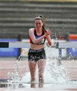 20 June 2021; Ciara Dolan of Menapians AC, Wexford, competing in the Junior Women's 3km Steeplechase during day two of the Irish Life Health Junior Championships & U23 Specific Events at Morton Stadium in Santry, Dublin. Photo by Sam Barnes/Sportsfile