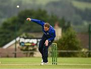 25 June 2021; Graham Hume of North West Warriors bowls during the Cricket Ireland InterProvincial Trophy 2021 match between North West Warriors and Northern Knights at Bready Cricket Club in Magheramason, Tyrone. Photo by Harry Murphy/Sportsfile