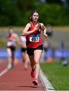 19 June 2021; Aoife Coffey of Lucan Harriers AC, Dublin, competing in the Junior Women's 5000m during day one of the Irish Life Health Junior Championships & U23 Specific Events at Morton Stadium in Santry, Dublin. Photo by Sam Barnes/Sportsfile