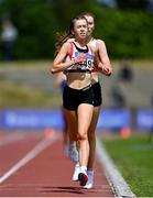 19 June 2021; Ava Costello of Trim AC, Meath, competing in the Junior Women's 5000m during day one of the Irish Life Health Junior Championships & U23 Specific Events at Morton Stadium in Santry, Dublin. Photo by Sam Barnes/Sportsfile