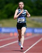 19 June 2021; Aoife Mcgreevy of Lagan Valley AC, Donegal, competing in the Junior Women's 5000m  during day one of the Irish Life Health Junior Championships & U23 Specific Events at Morton Stadium in Santry, Dublin. Photo by Sam Barnes/Sportsfile