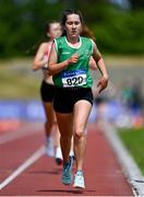 19 June 2021; Holly Carroll of Blarney/Inniscara AC, Cork, competing in the Junior Women's 5000m during day one of the Irish Life Health Junior Championships & U23 Specific Events at Morton Stadium in Santry, Dublin. Photo by Sam Barnes/Sportsfile