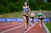 19 June 2021; Laura Mooney of Tullamore Harriers AC, Offaly, on her way to winning the Junior Women's 5000m during day one of the Irish Life Health Junior Championships & U23 Specific Events at Morton Stadium in Santry, Dublin. Photo by Sam Barnes/Sportsfile