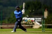 25 June 2021; Simi Singh of Leinster Lightning is bowled out during the Cricket Ireland InterProvincial Trophy 2021 match between Leinster Lightning and Munster Reds at Bready Cricket Club in Magheramason, Tyrone. Photo by Harry Murphy/Sportsfile