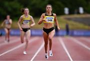 25 June 2021; Phil Healy of Bandon AC, Cork, on her way to winning her heat in the Women's 400m during day one of the Irish Life Health National Senior Championships at Morton Stadium in Santry, Dublin. Photo by Sam Barnes/Sportsfile