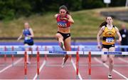 25 June 2021; Kelly McGrory of Tír Chonaill AC, Donegal, on her way to winning her heat in the Women's 400m Hurdles during day one of the Irish Life Health National Senior Championships at Morton Stadium in Santry, Dublin. Photo by Sam Barnes/Sportsfile