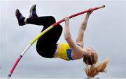 25 June 2021; Clodagh Walsh of Abbey Striders AC, Cork, on her way to winning the Women's Pole Vault  during day one of the Irish Life Health National Senior Championships at Morton Stadium in Santry, Dublin. Photo by Sam Barnes/Sportsfile