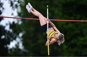 25 June 2021; Una Brice of Leevale AC, Cork, competing in the Women's Pole Vault during day one of the Irish Life Health National Senior Championships at Morton Stadium in Santry, Dublin. Photo by Sam Barnes/Sportsfile