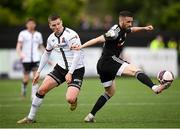 25 June 2021; Daniel Lafferty of Derry City in action against Patrick McEleney of Dundalk during the SSE Airtricity League Premier Division match between Dundalk and Derry City at Oriel Park in Dundalk, Louth. Photo by Stephen McCarthy/Sportsfile