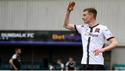 25 June 2021; Daniel Kelly of Dundalk celebrates after scoring his side's first goal during the SSE Airtricity League Premier Division match between Dundalk and Derry City at Oriel Park in Dundalk, Louth. Photo by Stephen McCarthy/Sportsfile