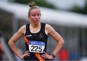 25 June 2021; Greta Streimyte of Clonliffe Harriers AC, Dublin, after competing in the Women's 1500m during day one of the Irish Life Health National Senior Championships at Morton Stadium in Santry, Dublin. Photo by Sam Barnes/Sportsfile