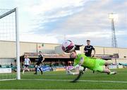 25 June 2021; Derry City goalkeeper Nathan Gartside makes a save during the SSE Airtricity League Premier Division match between Dundalk and Derry City at Oriel Park in Dundalk, Louth. Photo by Stephen McCarthy/Sportsfile