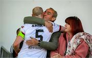 25 June 2021; Chris Shields of Dundalk having played his final game for the club, with his father Bill and mother Sonia, after the SSE Airtricity League Premier Division match between Dundalk and Derry City at Oriel Park in Dundalk, Louth. Photo by Stephen McCarthy/Sportsfile