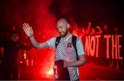 25 June 2021; Chris Shields of Dundalk, having played his final game for the club, leaves Oriel Park after the SSE Airtricity League Premier Division match between Dundalk and Derry City at Oriel Park in Dundalk, Louth. Photo by Stephen McCarthy/Sportsfile