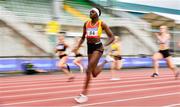 26 June 2021; Rhasidat Adeleke of Tallaght AC, Dublin, competing in the Women's 100m heats during day two of the Irish Life Health National Senior Championships at Morton Stadium in Santry, Dublin. Photo by Sam Barnes/Sportsfile