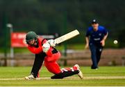 26 June 2021; Alistair Frost of Munster Reds bats during the Cricket Ireland InterProvincial Trophy 2021 match between North West Warriors and Munster Reds at Bready Cricket Club in Magheramason, Tyrone. Photo by Harry Murphy/Sportsfile