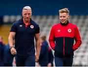 25 June 2021; St Patrick's Athletic strength and conditioning coach Chris Coburn, left, and athletic therapist Sam Rice ahead of the SSE Airtricity League Premier Division match between Waterford and St Patrick's Athletic at the RSC in Waterford. Photo by Michael P Ryan/Sportsfile