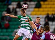 25 June 2021; Liam Scales of Shamrock Rovers in action against Daniel O'Reilly of Drogheda United during the SSE Airtricity League Premier Division match between Shamrock Rovers and Drogheda United at Tallaght Stadium in Dublin. Photo by Seb Daly/Sportsfile