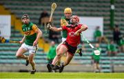 26 June 2021; Pearse Óg McCrickard of Down in action against Conor O’Keeffe of Kerry during the Joe McDonagh Cup Round 1 match between Kerry and Down at Austin Stack Park in Tralee, Kerry. Photo by Daire Brennan/Sportsfile