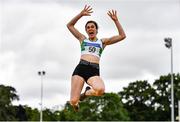 26 June 2021; Laura Frawley of Emerald AC, Limerick, competing in the Women's Long Jump during day two of the Irish Life Health National Senior Championships at Morton Stadium in Santry, Dublin. Photo by Sam Barnes/Sportsfile