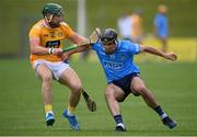 26 June 2021; Danny Sutcliffe of Dublin in action against Niall McKenna of Antrim during the Leinster GAA Hurling Senior Championship Quarter-Final match between Dublin and Antrim at Páirc Tailteann in Navan, Meath. Photo by Stephen McCarthy/Sportsfile