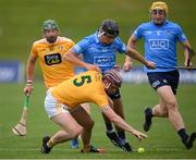 26 June 2021; Eoghan Campbell of Antrim in action against Danny Sutcliffe of Dublin during the Leinster GAA Hurling Senior Championship Quarter-Final match between Dublin and Antrim at Páirc Tailteann in Navan, Meath. Photo by Stephen McCarthy/Sportsfile