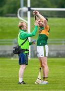 26 June 2021; Kerry physio Kevin Hannafin applies vaseline to the eyebrows of Brendan O’Leary of Kerry ahead of the Joe McDonagh Cup Round 1 match between Kerry and Down at Austin Stack Park in Tralee, Kerry. Photo by Daire Brennan/Sportsfile