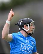 26 June 2021; Cian O'Sullivan of Dublin celebrates after scoring his side's first goal during the Leinster GAA Hurling Senior Championship Quarter-Final match between Dublin and Antrim at Páirc Tailteann in Navan, Meath. Photo by Stephen McCarthy/Sportsfile