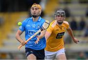 26 June 2021; Ronan Hayes of Dublin in action against Joe Maskey of Antrim during the Leinster GAA Hurling Senior Championship Quarter-Final match between Dublin and Antrim at Páirc Tailteann in Navan, Meath. Photo by Stephen McCarthy/Sportsfile