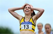 26 June 2021; Louise Shanahan of Leevale AC, Cork, 13, celebrates winning the Women's 800m during day two of the Irish Life Health National Senior Championships at Morton Stadium in Santry, Dublin. Photo by Sam Barnes/Sportsfile