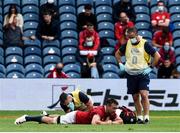 26 June 2021; Jack Conan of British and Irish Lions receives medical attention during the 2021 British and Irish Lions tour match between the British and Irish Lions and Japan at BT Murrayfield Stadium in Edinburgh, Scotland. Photo by Ian Rutherford/Sportsfile