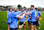 26 June 2021; Chris Crummey, right, and Liam Rushe of Dublin following the Leinster GAA Hurling Senior Championship Quarter-Final match between Dublin and Antrim at Páirc Tailteann in Navan, Meath. Photo by Stephen McCarthy/Sportsfile