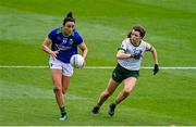 26 June 2021; Louise Galvin of Kerry in action against Orla Byrne of Meath during the Lidl Ladies Football National League Division 2 Final match between Kerry and Meath at Croke Park in Dublin. Photo by Ramsey Cardy/Sportsfile