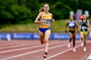 26 June 2021; Sarah Healy of UCD AC, Dublin, on her way to winning the Women's 1500m during day two of the Irish Life Health National Senior Championships at Morton Stadium in Santry, Dublin. Photo by Sam Barnes/Sportsfile