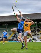 26 June 2021; Cian O'Sullivan of Dublin in action against Stephen Rooney of Antrim during the Leinster GAA Hurling Senior Championship Quarter-Final match between Dublin and Antrim at Páirc Tailteann in Navan, Meath. Photo by Stephen McCarthy/Sportsfile