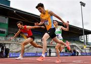 26 June 2021; John Fitzsimons of Kildare AC, left, dips for the line to win the Men's 800m ahead of Luke McCann of UCD AC, Dublin, during day two of the Irish Life Health National Senior Championships at Morton Stadium in Santry, Dublin. Photo by Sam Barnes/Sportsfile