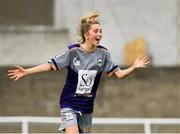 26 June 2021; Isabelle Fitzpatrick of Galway WFC celebrates after scoring the third goal against Bohemians during the EA SPORTS Women's National U17 League match between Bohemians and Galway WFC at Oscar Traynor Centre in Dublin. Photo by Matt Browne/Sportsfile