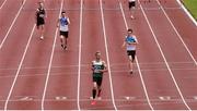 26 June 2021; Thomas Barr of Ferrybank AC, Waterford, crosses the line to win the Men's 400m Hurdles during day two of the Irish Life Health National Senior Championships at Morton Stadium in Santry, Dublin. Photo by Sam Barnes/Sportsfile