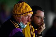 26 June 2021; Wexford supporters Harry, left, and Kitch Henry, from Ferns, during the Leinster GAA Hurling Senior Championship Quarter-Final match between Wexford and Laois at UPMC Nowlan Park in Kilkenny. Photo by Ray McManus/Sportsfile