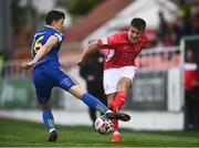 26 June 2021; Regan Donelon of Sligo Rovers in action against Keith Buckley of Bohemians during the SSE Airtricity League Premier Division match between Sligo Rovers and Bohemians at The Showgrounds in Sligo. Photo by David Fitzgerald/Sportsfile