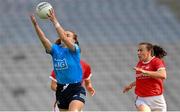 26 June 2021; Lauren Magee of Dublin in action against Melissa Duggan of Cork during the Lidl Ladies Football National League Division 1 Final match between Cork and Dublin at Croke Park in Dublin. Photo by Ramsey Cardy/Sportsfile